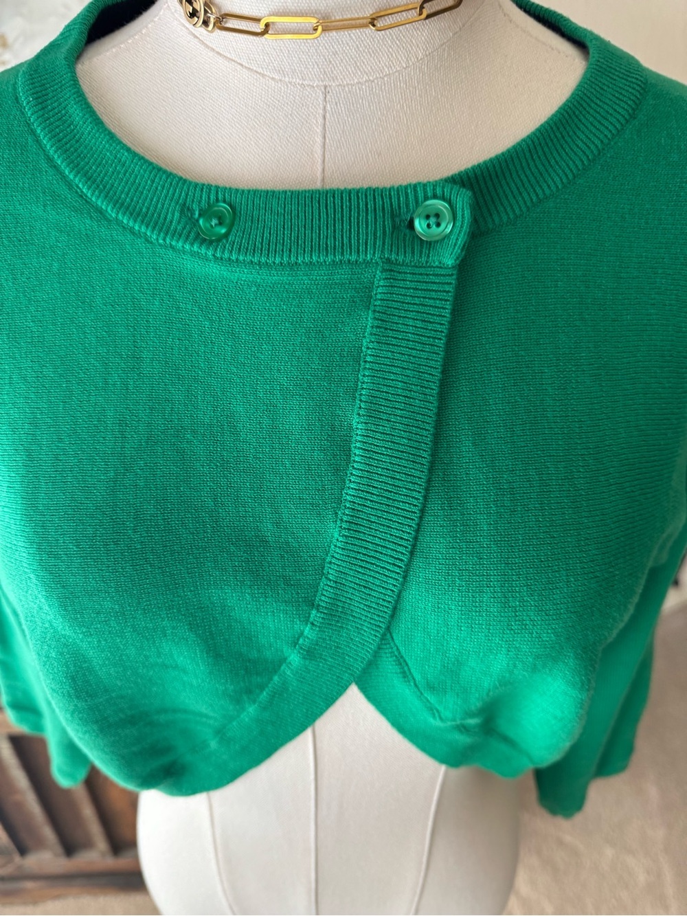 CAbi Jelly Bean Green Piccolo Shrug - M - Picture 4 of 12